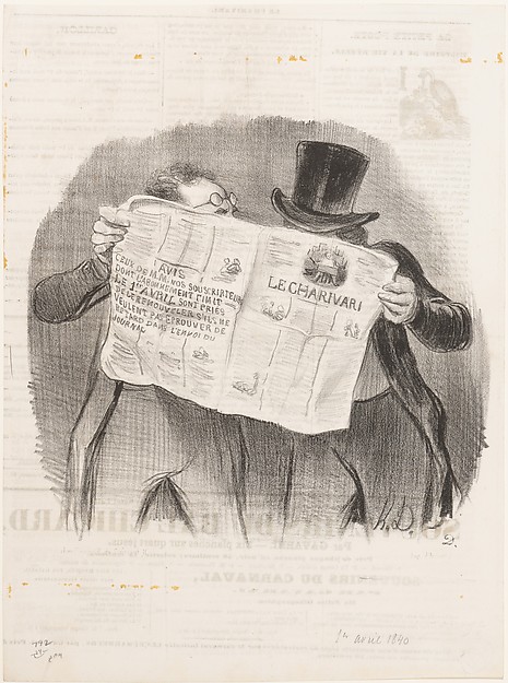 Honoré Daumier, Advice to Subscribers, published in Le Charivari, April 1, 1840