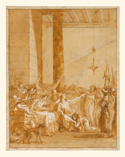 Giovanni Domenico Tiepolo, Christ at Supper with Simon the Pharisee, with the Anointment of Christ's Feet by Mary Magdalen
