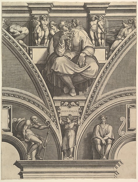 Giorgio Ghisi, The Prophet Jeremiah, from "Prophets and Sibyls in the Sistine Chapel"