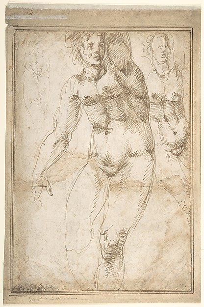 Anonymous, Italian, 16th century, Nude Figure Studies (recto); Sheet of Figure Studies (verso)