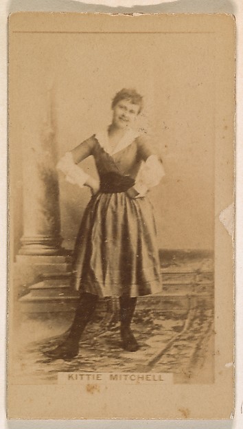 Kinney Brothers Tobacco Company, Kittie Mitchell, from the Actresses series (N245) issued by Kinney Brothers to promote Sweet Caporal Cigarettes