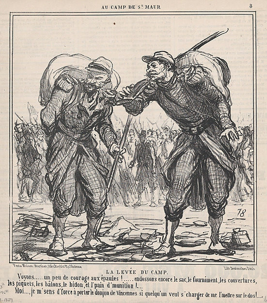 Honoré Daumier, La Levée du Camp, from "Au Camp de Saint-Maur"