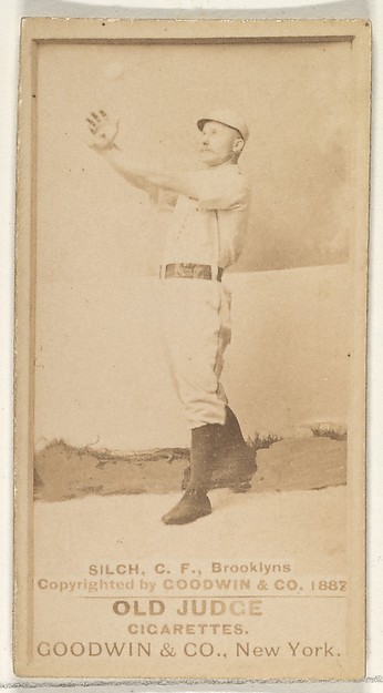 Goodwin & Company, Silch, Center Field, Brooklyn Bridegrooms, from the Old Judge series (N172) for Old Judge Cigarettes