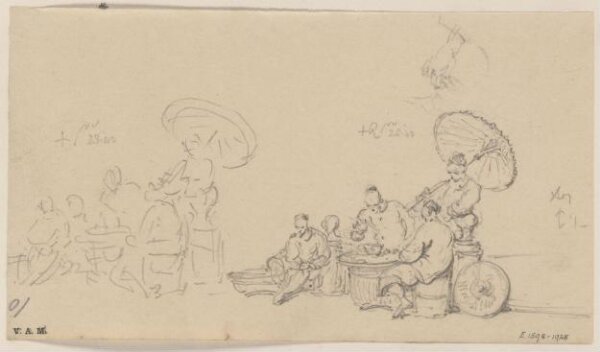 George Chinnery, Chinese figures around a basket