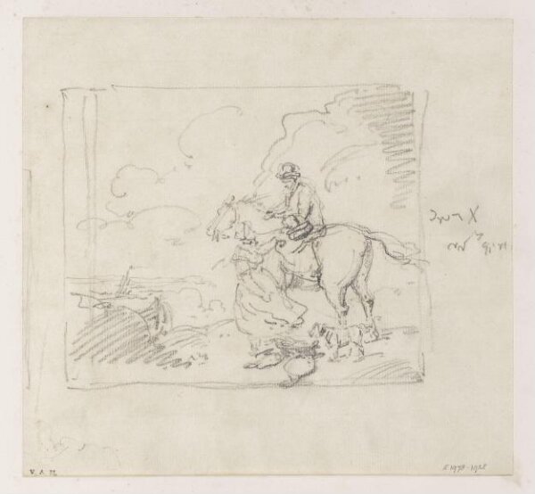 George Chinnery, A horseman approached by a woman selling fish