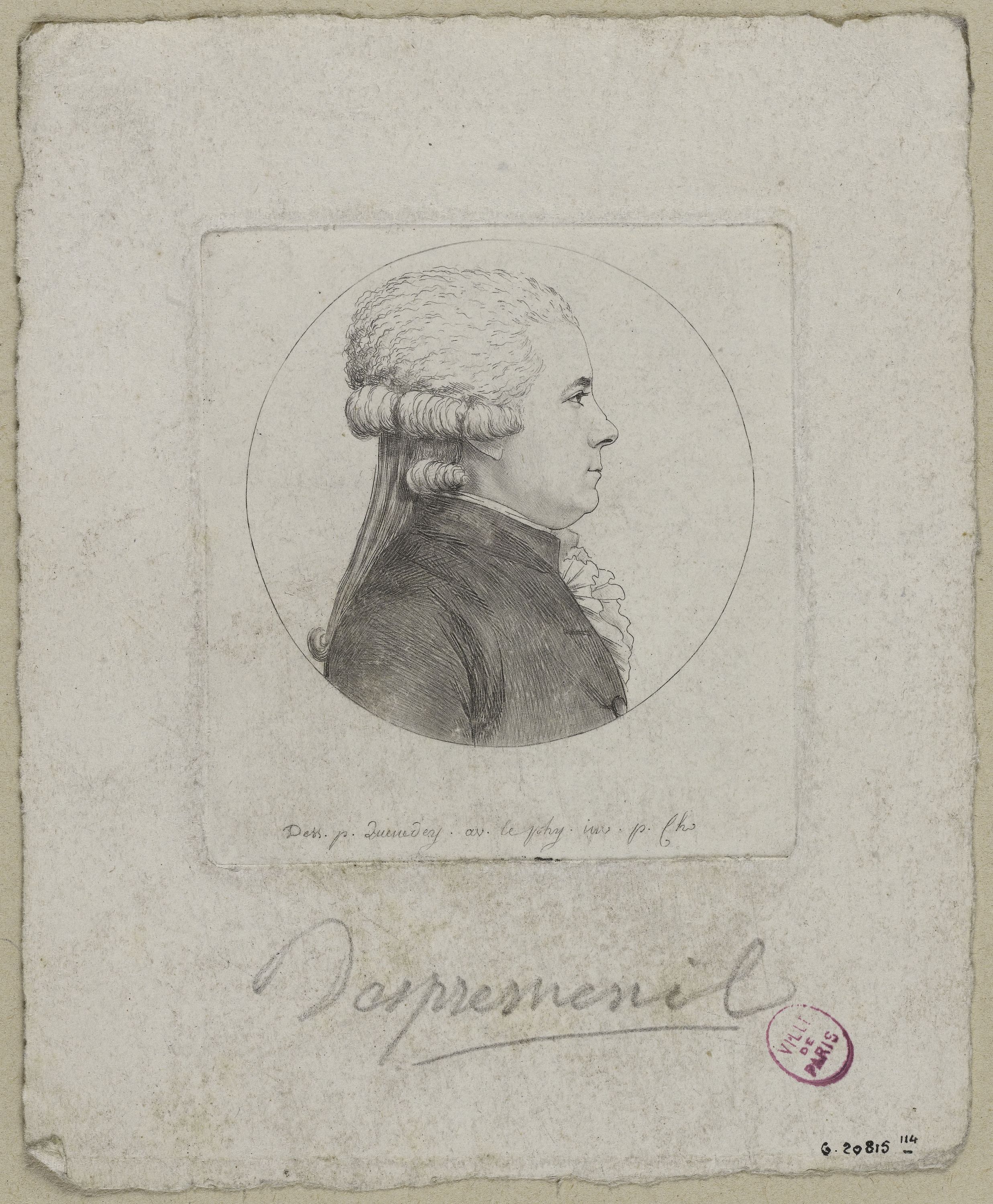 Edmé Quenedey, Portrait de Monsieur Despremenil
