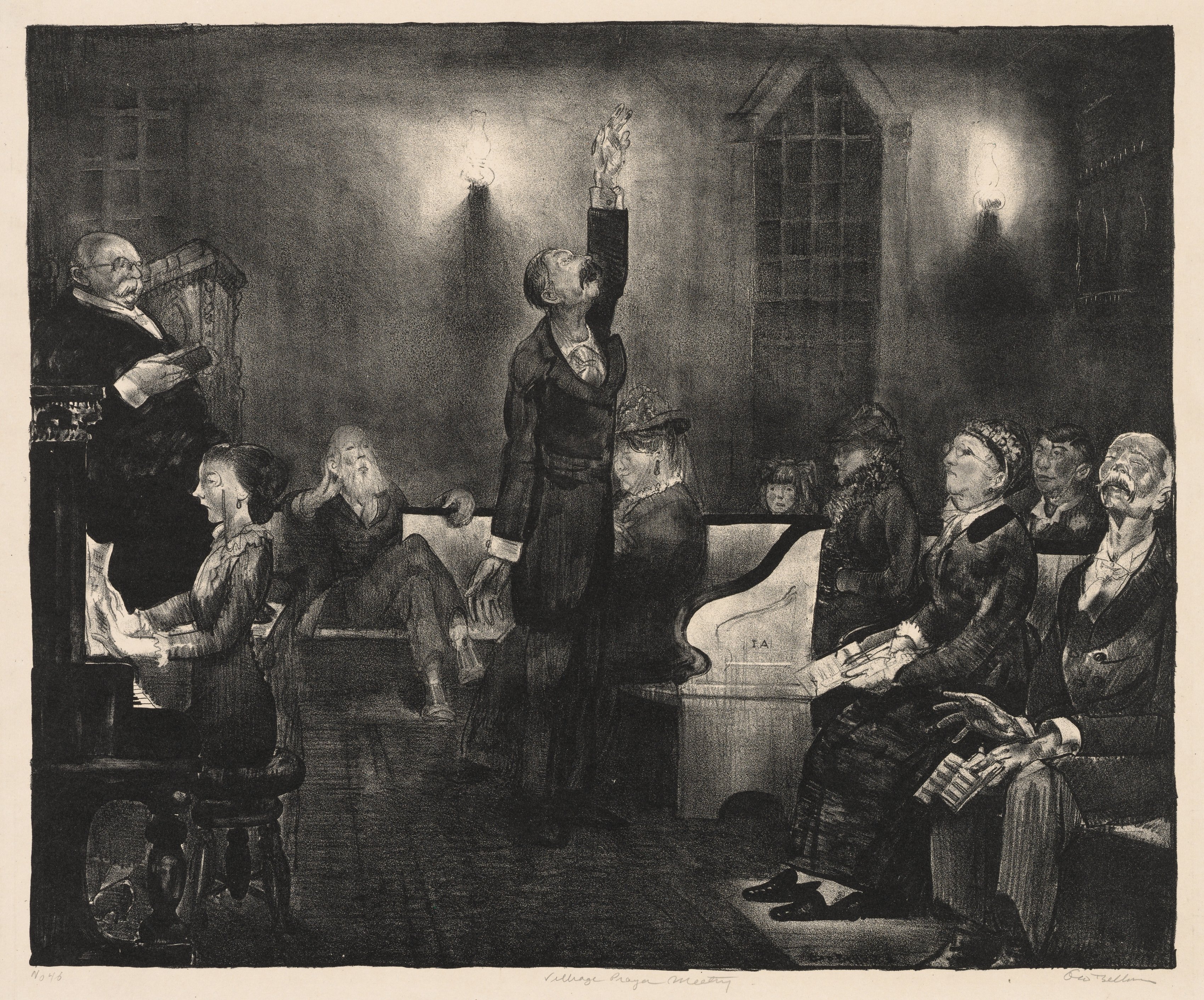 George Bellows, Prayer Meeting, Second Stone