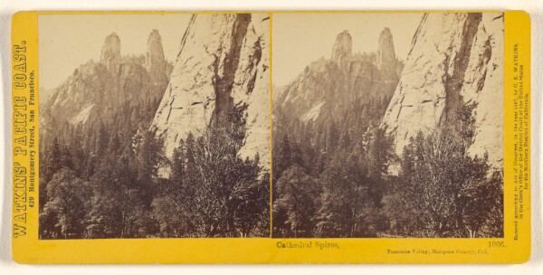 Carleton Watkins, Cathedral Spires, Yosemite Valley, Mariposa County, Cal.