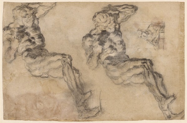 Jacopo Tintoretto, Studies of a Statuette of Atlas (recto); Studies of a Statuette of Atlas and a Figure Praying (verso)