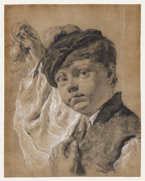Giovanni Battista Piazzetta, A Boy Holding a Pear (Giacomo Piazzetta?)