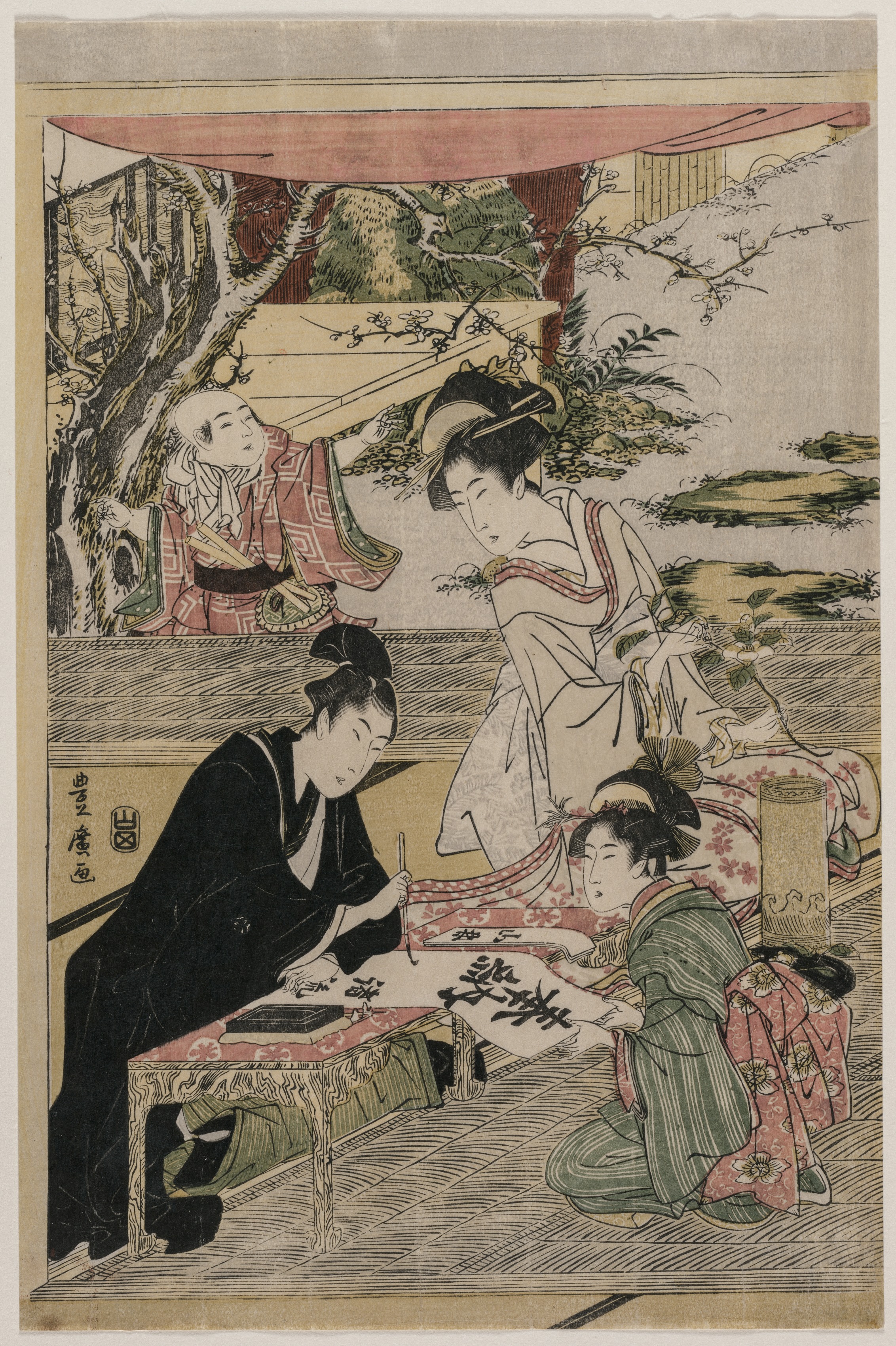 Utagawa Toyohiro, Young Man Writing at a Table