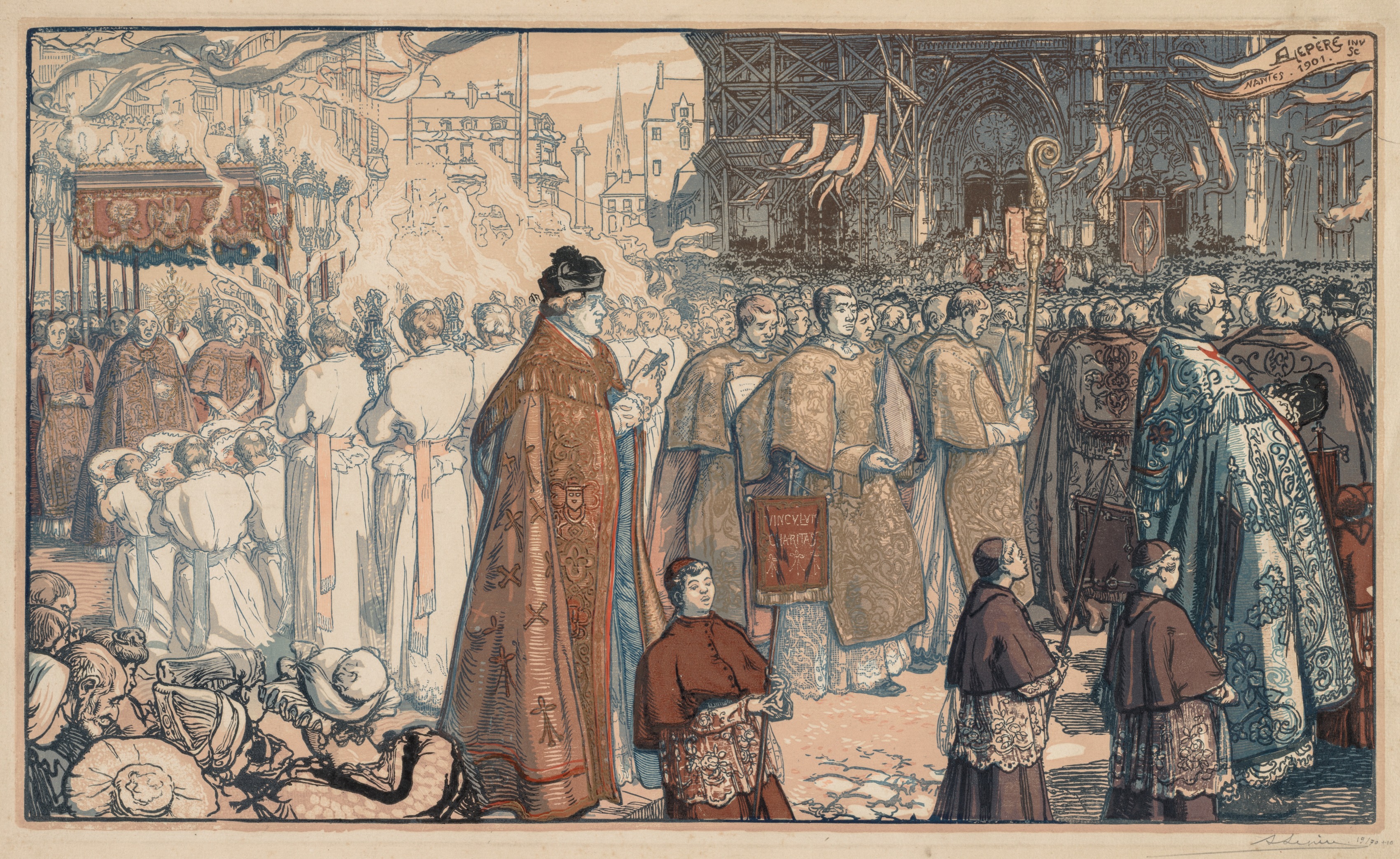 Auguste Louis Lepère, La Procession de la Fête-Dieu à Nantes