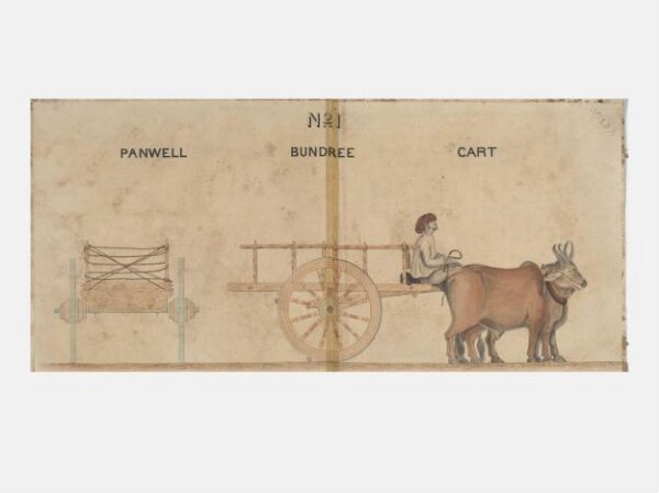 Unknown, One of twenty-one drawings of various types of indigenous conveyance in Poona showing side view and section.