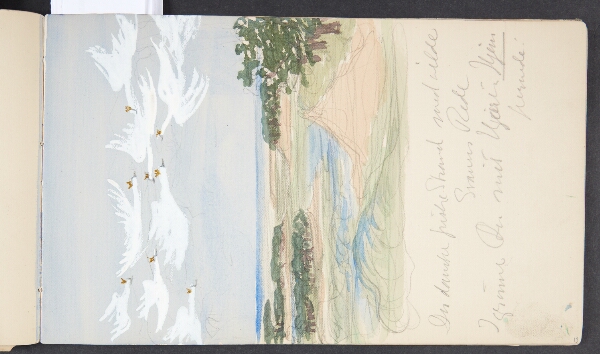Agnes Slott-Møller, Svaner i flugt. "Den danske friske Strand med vilde svaners Rede"