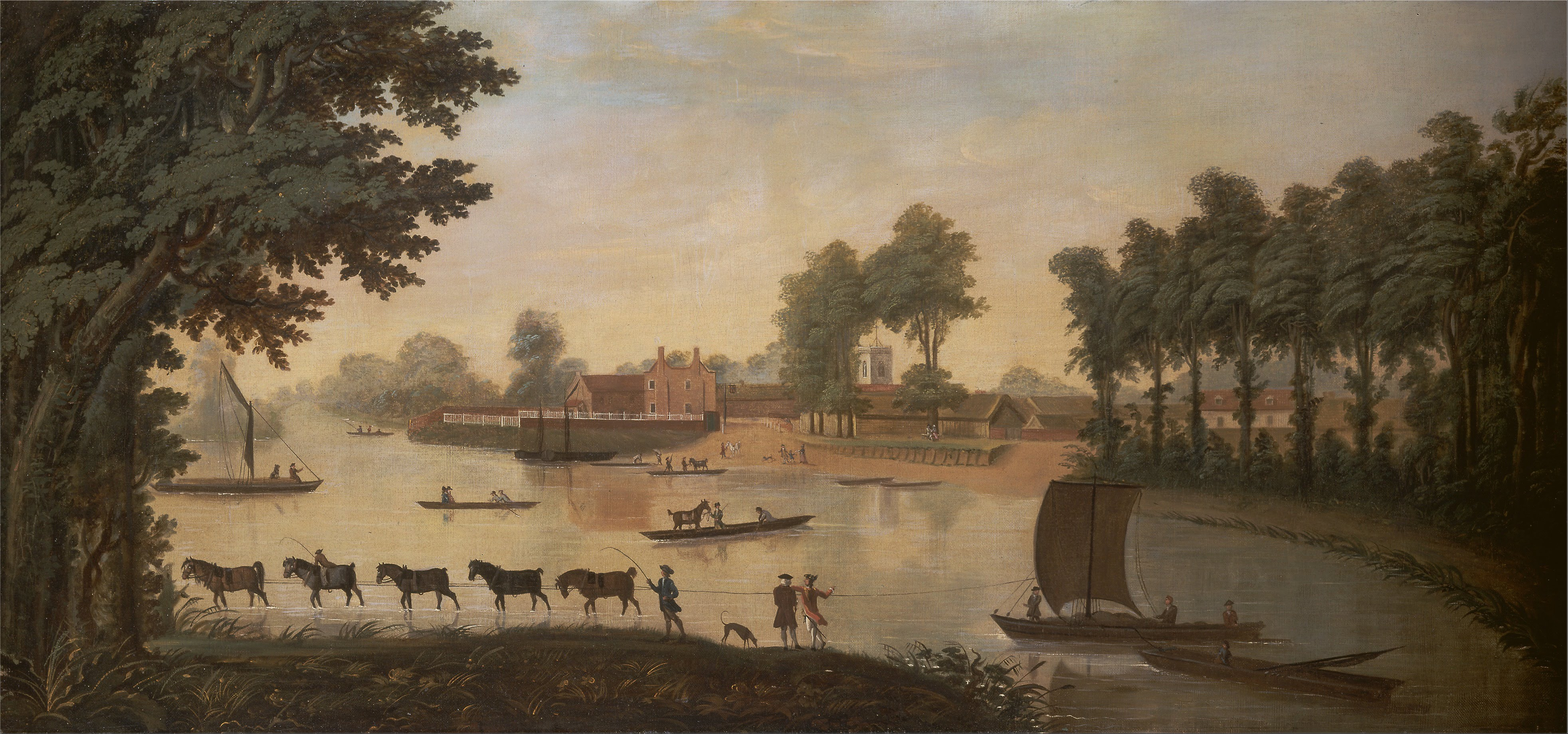 Unknown artist, View of Shepperton on the River Thame