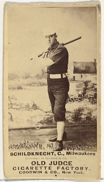 Goodwin & Company, Schildknecht, Catcher, Milwaukee, from the Old Judge series (N172) for Old Judge Cigarettes