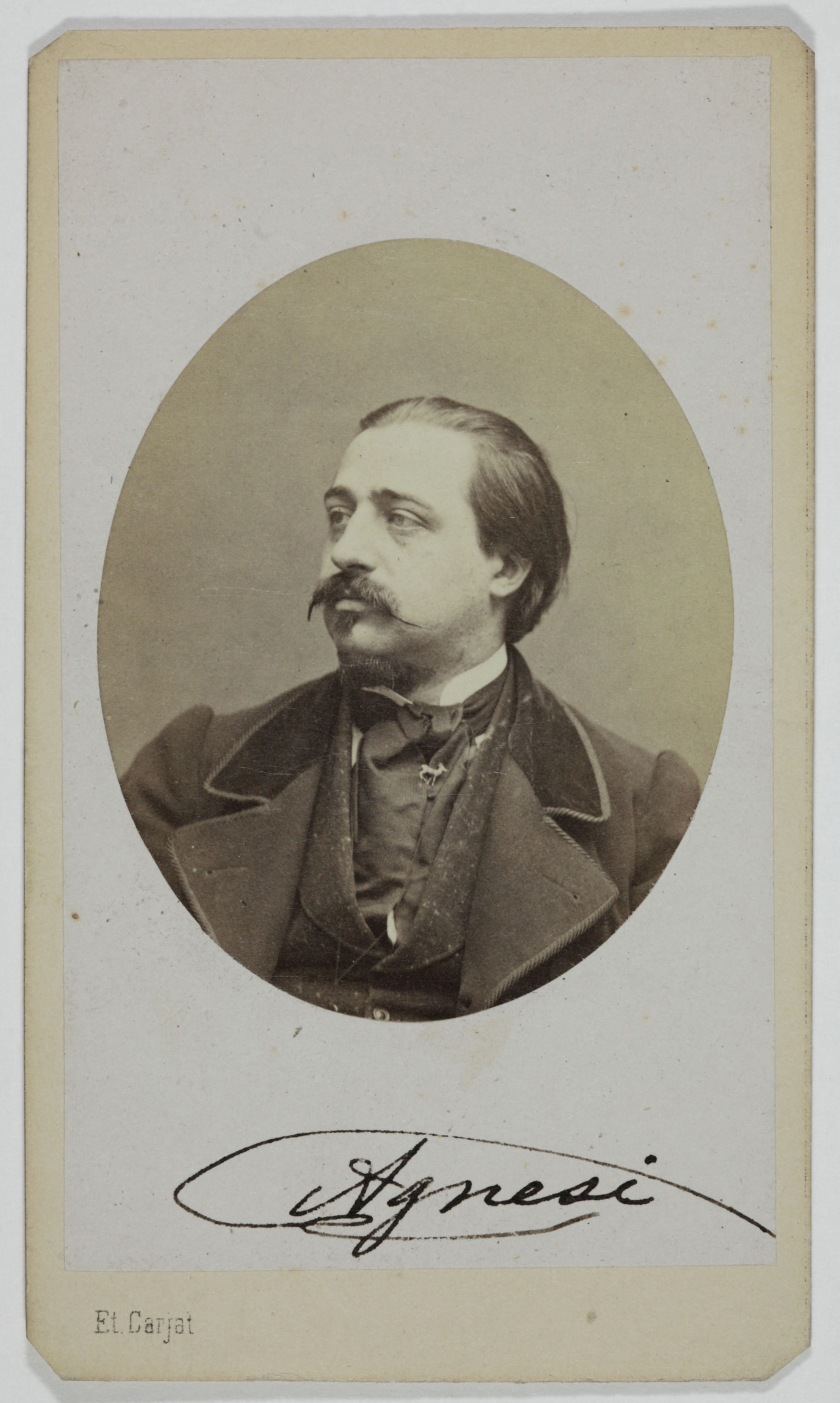 Etienne Carjat, Portrait de Luigi Agnesi, 1833-1875, chanteur lyrique