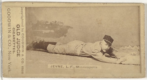 Goodwin & Company, Frederick B. "Ned" Jevne, Left Field, Minneapolis, from the Old Judge series (N172) for Old Judge Cigarettes