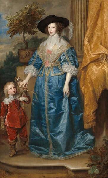 Sir Anthony van Dyck, Queen Henrietta Maria with Sir Jeffrey Hudson