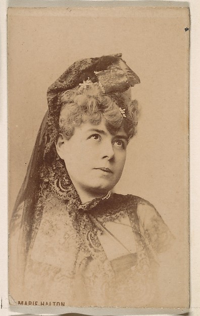 Kinney Brothers Tobacco Company, Marie Halton, from the Actresses series (N246), Type 1, issued by Kinney Brothers to promote Sporting Extra Cigarettes