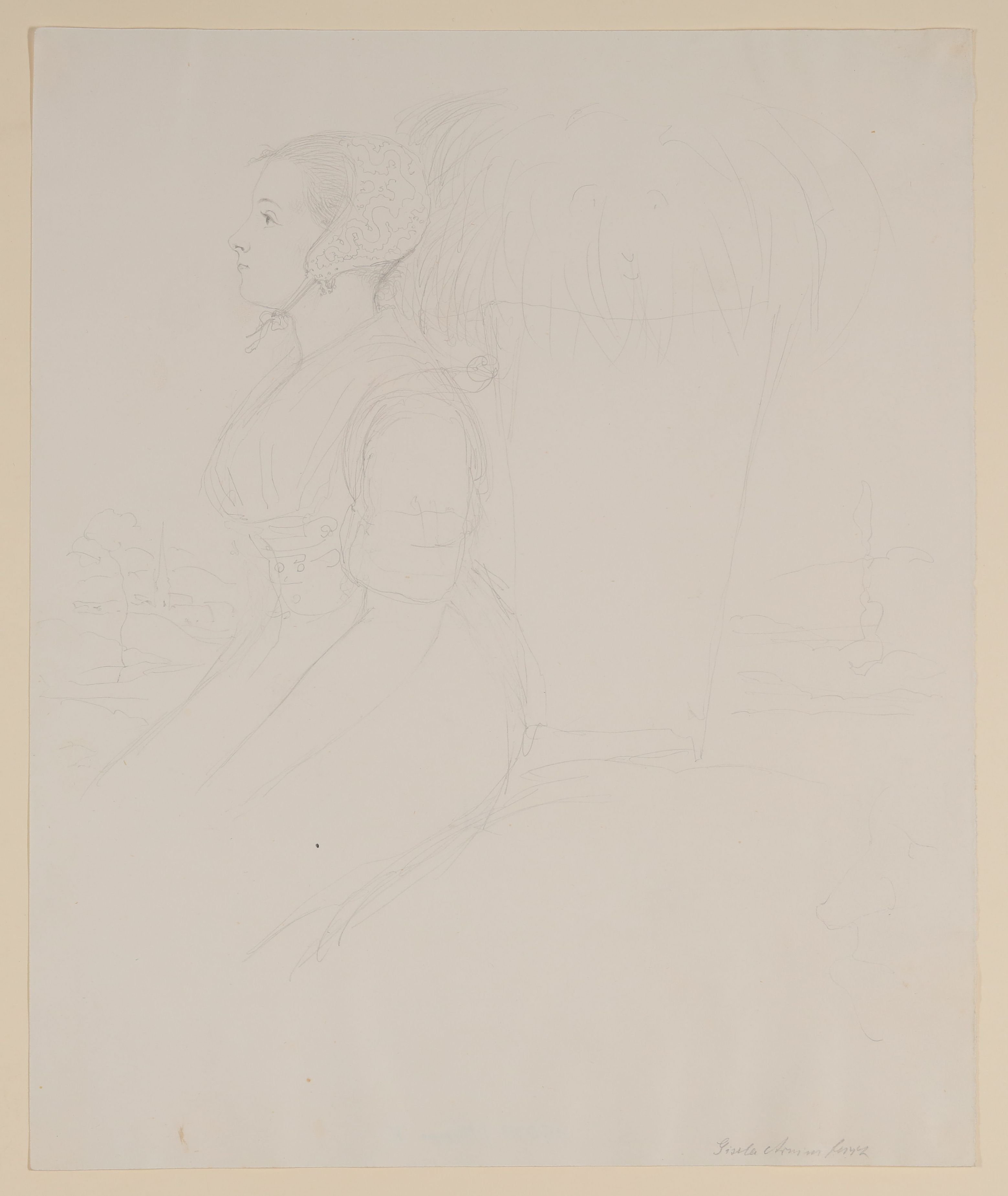 Gisela von Arnim, Sitzendes Mädchen mit Heukorb auf dem Rücken [aus Mappe III aus dem Sommerhoff-Nachlass]
