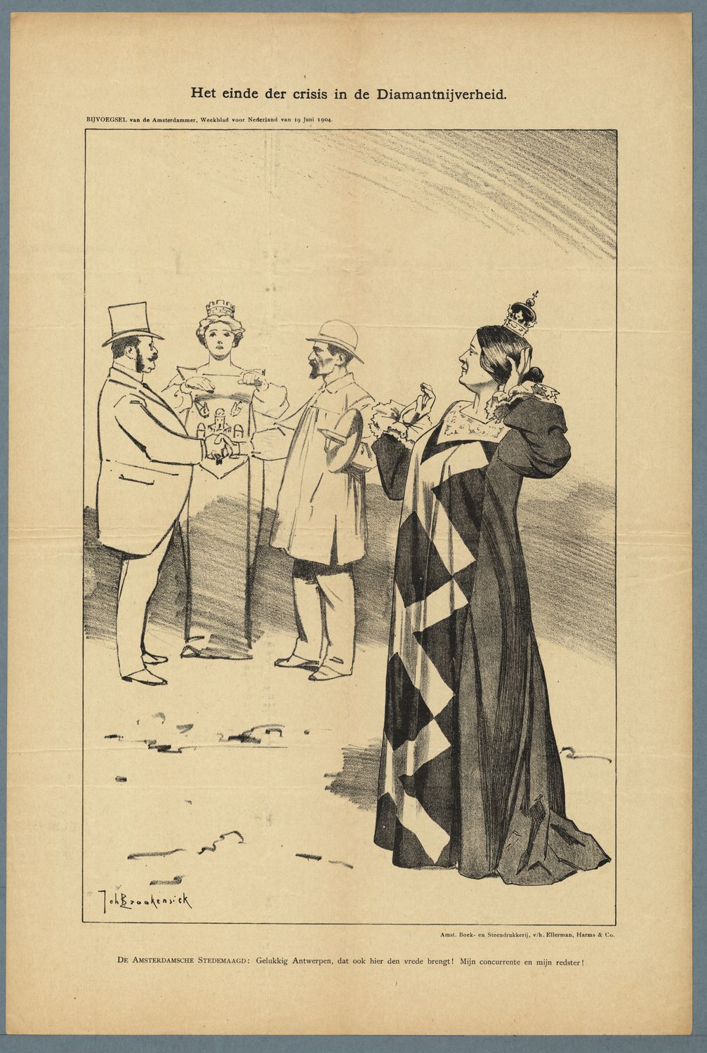 Braakensiek, Johan,draughtsman., Het einde der crisis in de Diamantnijverheid