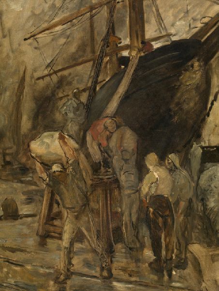 Constantin Meunier, Unloading a Sailing Ship