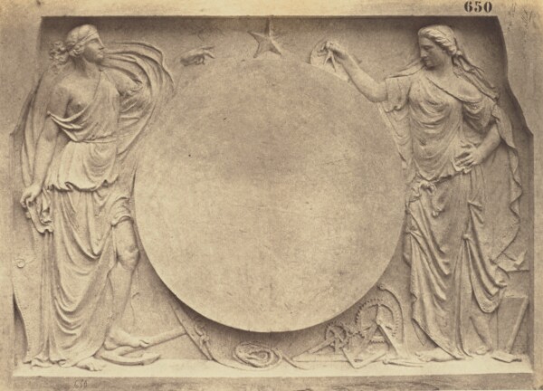 Édouard Baldus, ["La Navigation commerciale et la Mécanique", Sculpture by Joseph Pollet, Decoration of the Louvre, Paris]