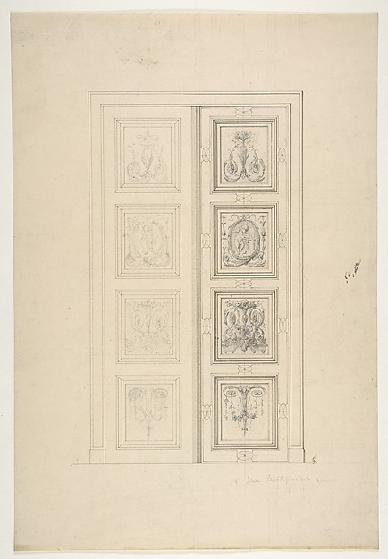 Jules-Edmond-Charles Lachaise, Design for double doors in a house at 18 rue Matignon
