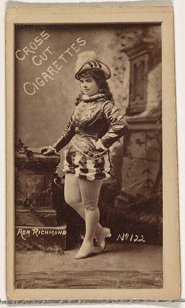W. Duke, Sons & Co., Card Number 122, Ada Richmond, from the Actors and Actresses series (N145-1) issued by Duke Sons & Co. to promote Cross Cut Cigarettes