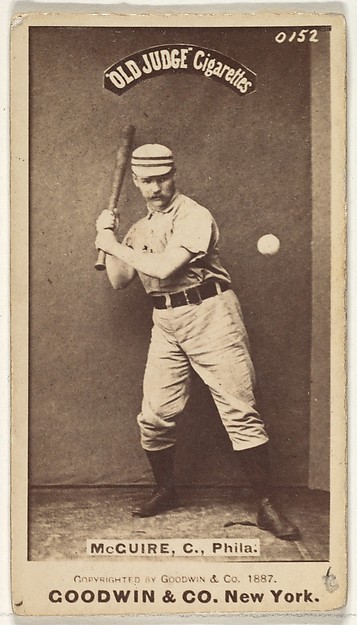 Goodwin & Company, James Thomas "Deacon" McGuire, Catcher, Philadelphia, from the Old Judge series (N172) for Old Judge Cigarettes