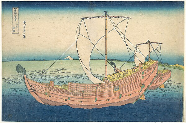 Katsushika Hokusai, At Sea off Kazusa (Kazusa no kairo), from the series Thirty-six Views of Mount Fuji (Fugaku sanjūrokkei)