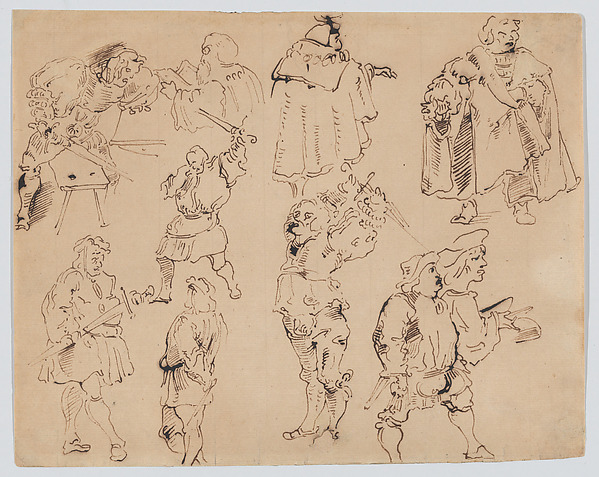 Eugène Delacroix, Ten Figures in Medieval Costume