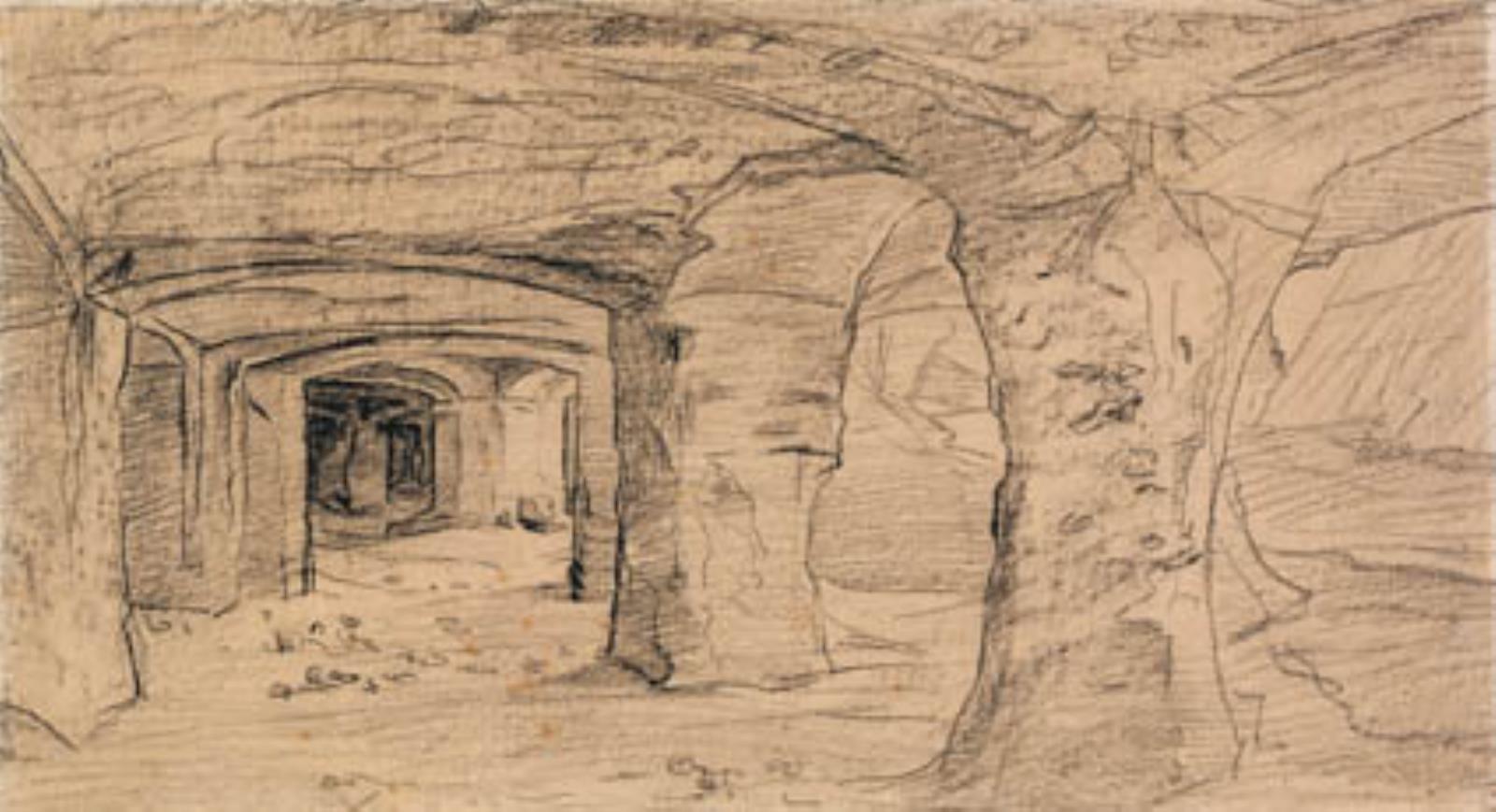 Charles-Francois Daubigny, Klippehvælvinger i stenbruddet ved Auvers-sur-Oise.