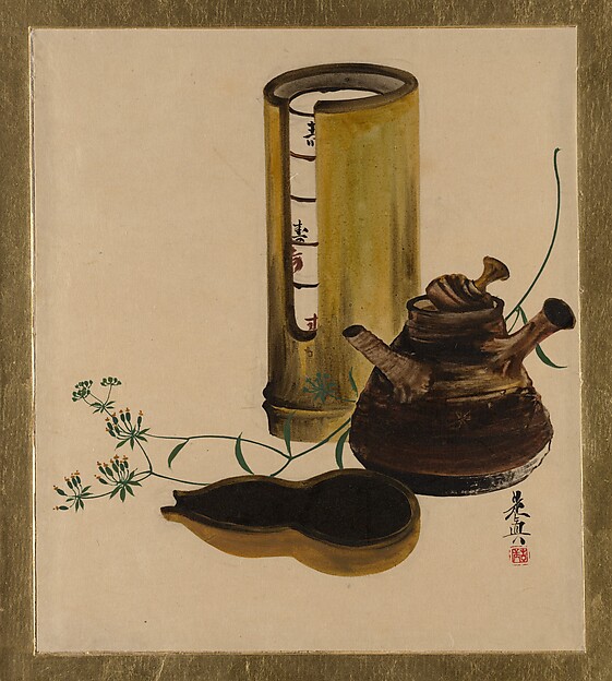 Shibata Zeshin, Lacquer Paintings of Various Subjects: Sencha Tea Set