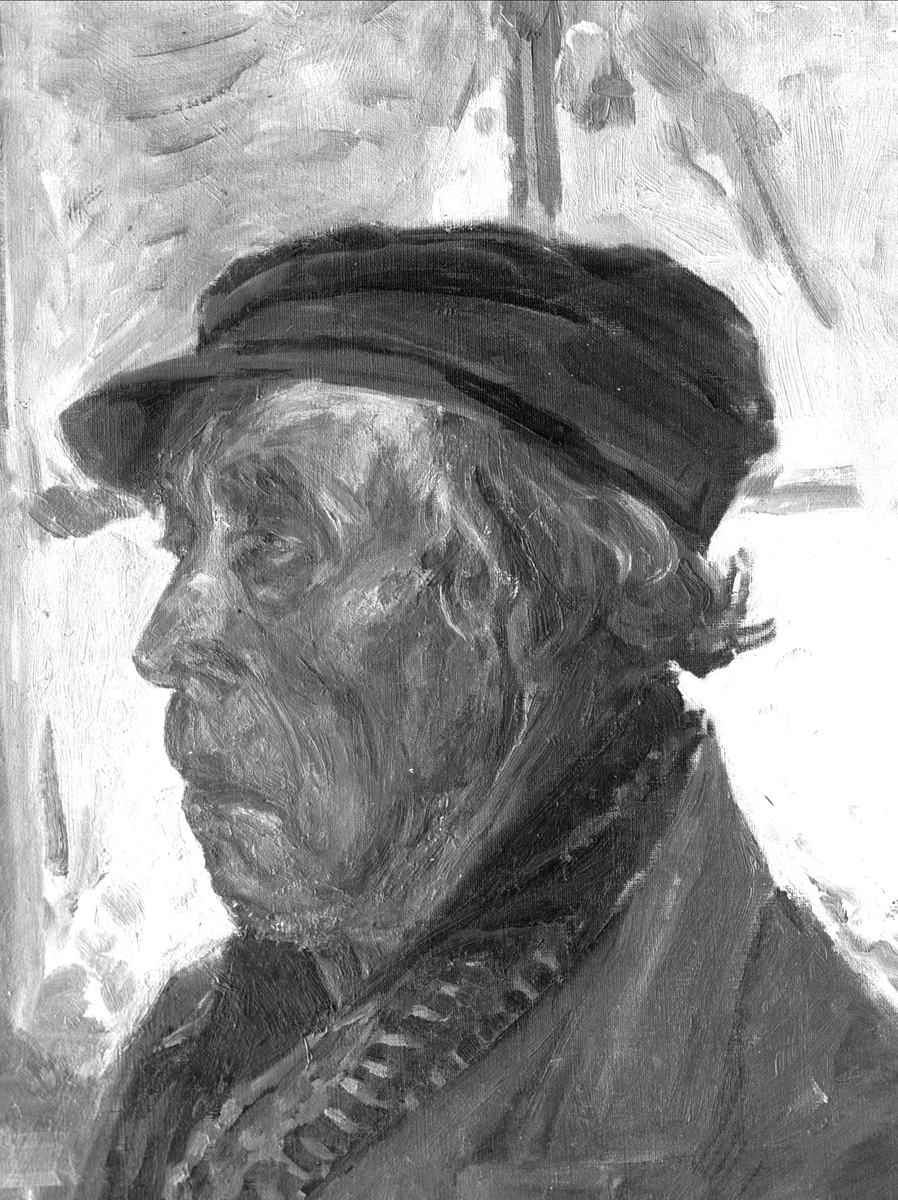 Gustav Borgen, Avfotografering, 1916. Detalj fra maleri, sannsynligvis av Neumann.