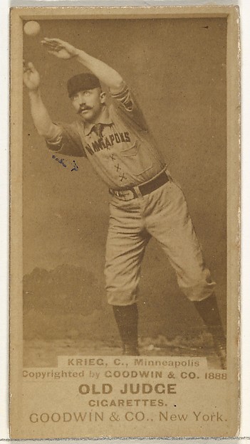 Goodwin & Company, William Frederick "Bill" Krieg, Catcher, Minneapolis, from the Old Judge series (N172) for Old Judge Cigarettes