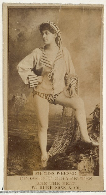 W. Duke, Sons & Co., Card Number 634, Miss Werner, from the Actors and Actresses series (N145-3) issued by Duke Sons & Co. to promote Cross Cut Cigarettes
