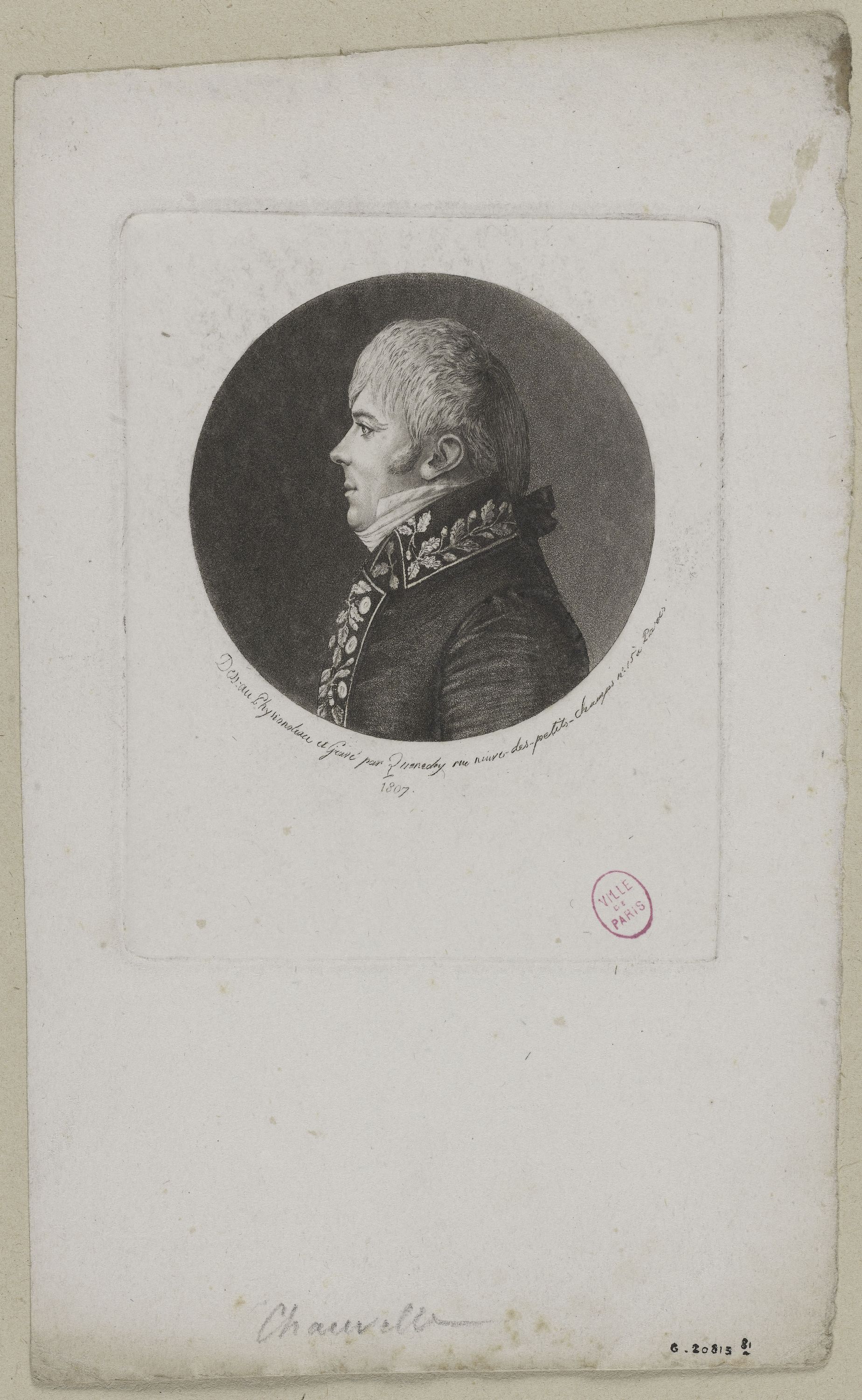 Edmé Quenedey, Portrait de Monsieur Chauvelle