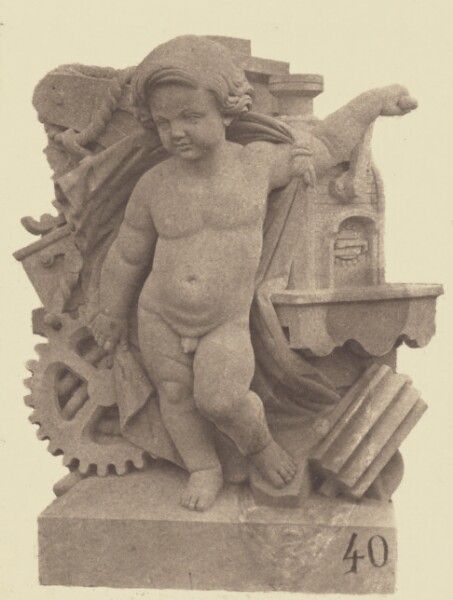 Édouard Baldus, ["L'Industrie", Sculpture by Pierre Damiens, Decoration of the Louvre, Paris]