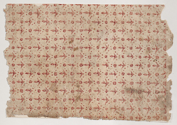 Anonymous, Sheet with overall pattern of dots and arrow shapes