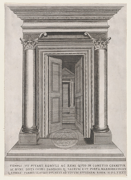 Anonymous, Portal of the Temple of Romulus and Remus, from "Speculum Romanae Magnificentiae"