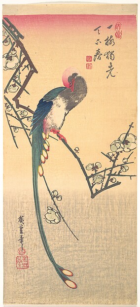 Utagawa Hiroshige, Bird on a Plum Branch