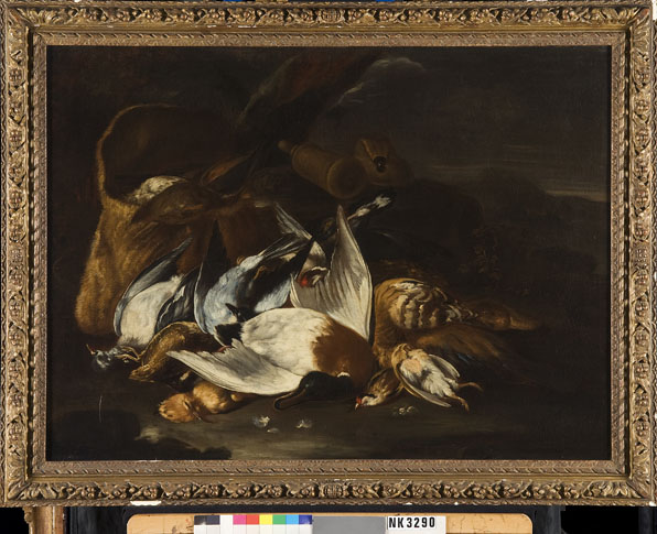 Franz Werner Tamm, Stilleven met dode vogels en een weitas