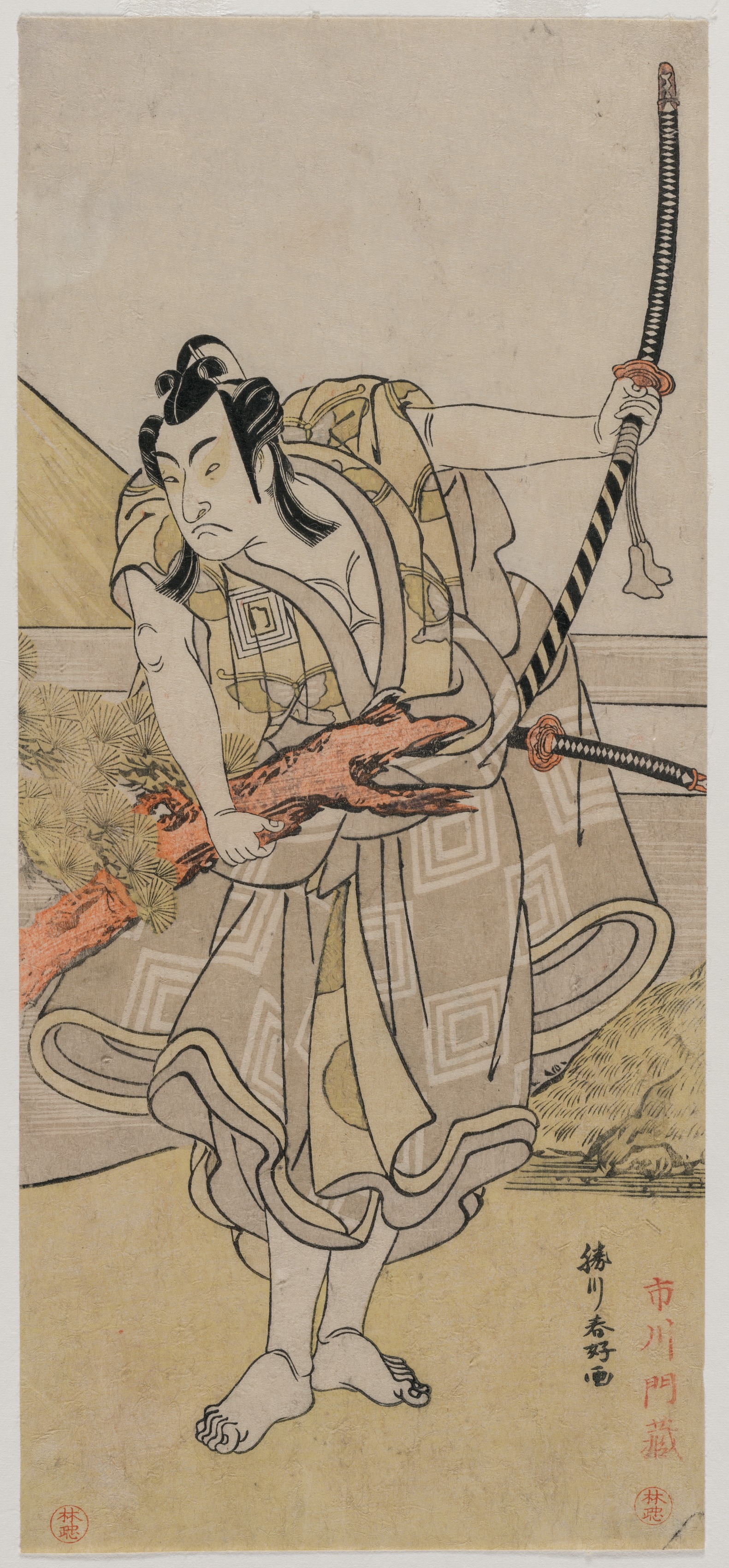 Katsukawa Shunkō, Ichikawa Monnosuke II as Soga no Gorō
