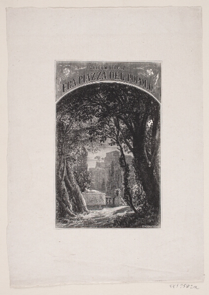 F. Hendriksen, Omslag til Vilhelm Bergsøe, "Fra Piazza del Popolo"
