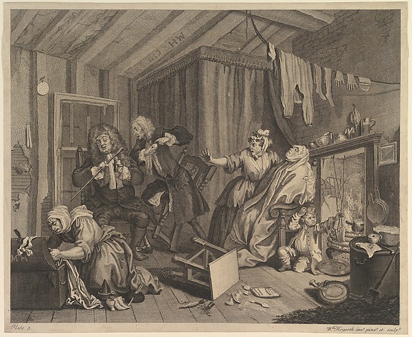 William Hogarth, A Harlot's Progress, Plate 5