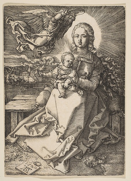 Albrecht Dürer, Virgin and Child Crowned by an Angel