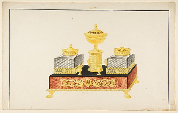 Anonymous, French, 19th century, Design for a Pen and Ink Stand