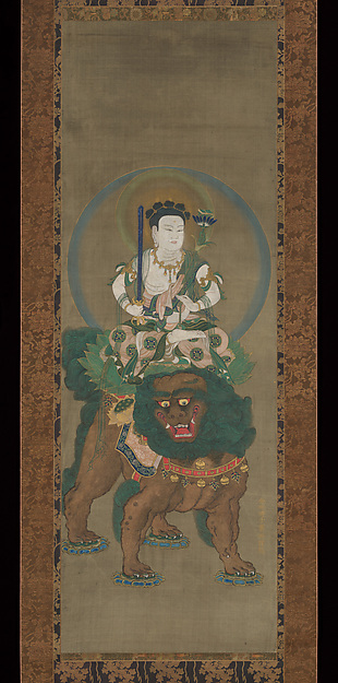 Unidentified artist, The Bodhisattva Five-Topknot Monju (Manjushri) (Gokei Monju Bosatsu zō)